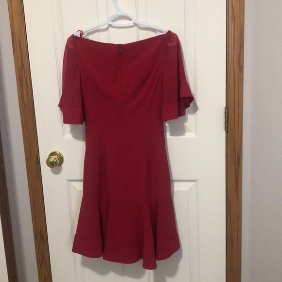 Keepsake red tulle square neck dress - Picture 4 of 5